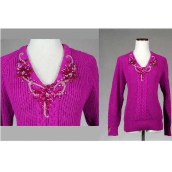 Vtg 80s Hunter's Glen Electro Glam Sequin Sweater - Picture 2 of 6